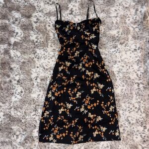 Forever 21 Black Dress with Orange Floral Print